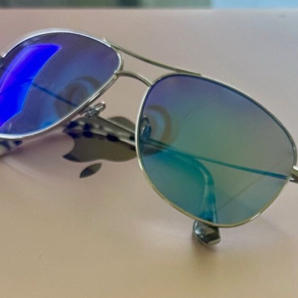 AUTHENTIC MAUI JIM CLIFF HOUSE Polarized Silver Blue Hawaii MJ247-17 59/15/120 - Picture 2 of 7